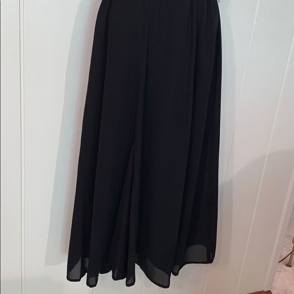 Vtg Karin Stevens black chiffon polyester dress - Picture 5 of 7